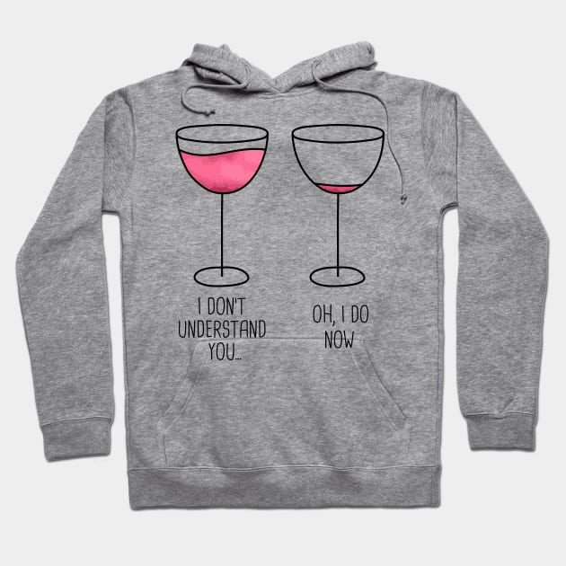 wine drinker funny illustration gift drunk Hoodie by Wirp